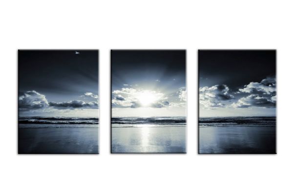 Picture of Test No Order - DAWN BEACH - Canvas Print Frameless Wall Art (80cm x 60cm) (3 Panels)