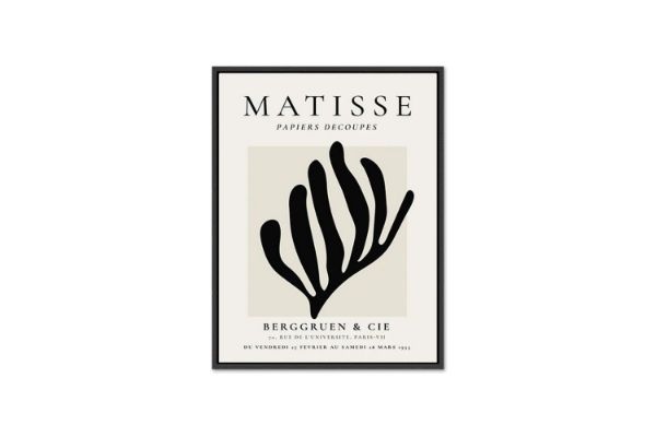 Picture of Test No Order - CORAL SILHOUETTE By Henri Matisse - Wood Colour Framed Canvas Print Wall Art (80cm x 60cm)