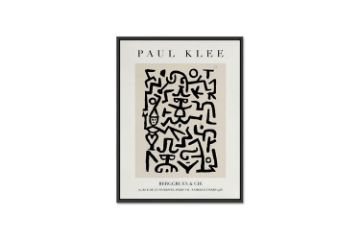 Picture of Test No Order - COMEDIANS HANDBILL By Paul Klee - Wood Colour Framed Canvas Print Wall Art (80cm x 60cm)