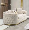 Picture of Test No Order - PIEDMONT 3/2/1 Seater Chesterfield Velvet Sofa Range (Beige)