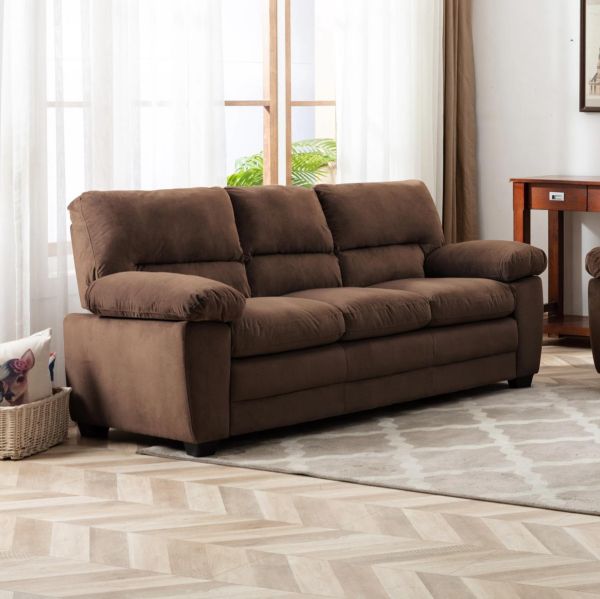 Picture of Test No Order - MAXX Microsuede Fabric (Brown) - 3 Seater