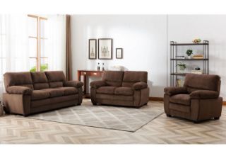 Picture of Test No Order - MAXX Microsuede Fabric (Brown) - 3+2+1 Sofa Set