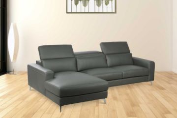 Picture of Test No Order - CHERADI Sectional Sofa in 100% Top Grain Leather (Grey)