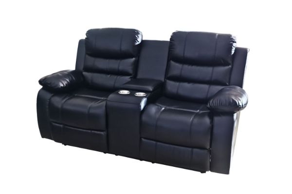 Picture of Test No Order - ALESSANDRO Air Leather Reclining Sofa Range (Black) - 2RRC