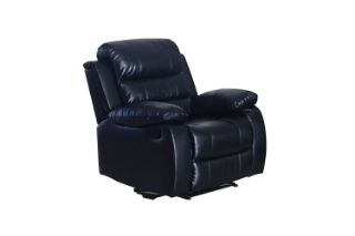 Picture of Test No Order - ALESSANDRO Air Leather Reclining Sofa Range (Black) - 1R (Armchair)