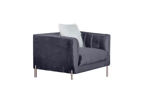 Picture of Test No Order - LARKIN Velvet Sofa Range (Grey) - 1 Seat (Arm Chair)