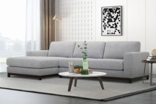 Picture of Test No Order - SIESTA Sectional Fabric Sofa Range (Light Grey) - Facing Left