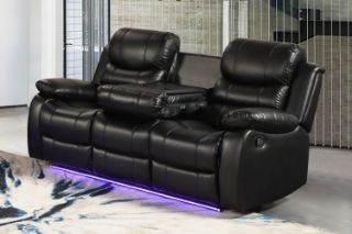 Picture of Test No Order - MODENA Reclining Sofa with LED & Speaker (Black) - 3RR Seat (Sofa)