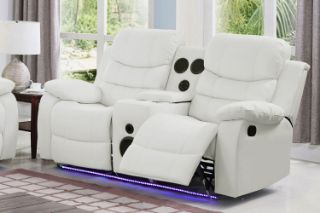 Picture of Test No Order - MODENA Power Reclining Sofa with LED & Speaker (White) - 2RRC