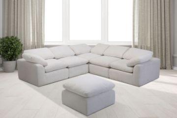 Picture of Test No Order - ALBERT Feather Filled Modular Sofa - 2 Armless Chair + 3 Corner + 1 Ottoman Set