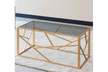 Picture of Test No Order - CLIO Rectangle Grey Glass with Golden Legs Coffee Table