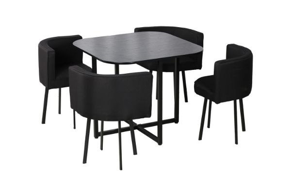 Picture of Test No Order - FREEMAN Space Saver 5PC Dining Set (Black)