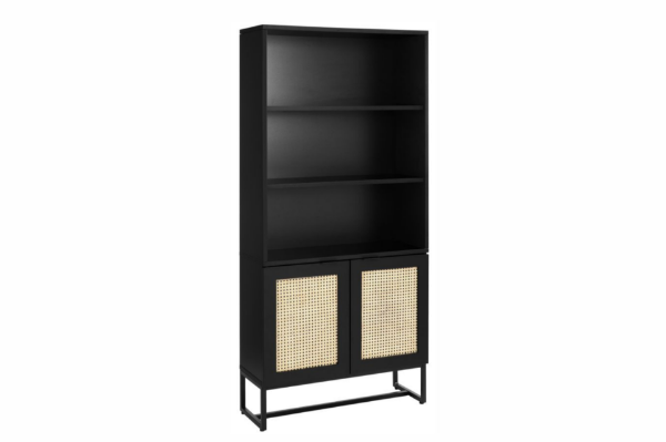 Picture of Test No Order - SAILOR 168cmx80cm Bookshelf with Rattan Design (Black)