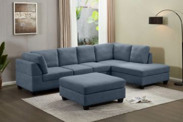 Picture of Test No Order - LIBERTY Sectional Fabric Sofa with Ottoman (Dark Grey)