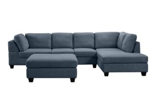 Picture of Test No Order - LIBERTY Sectional Fabric Sofa (Dark Grey) - Facing Right with Ottoman 