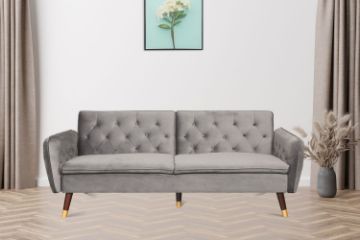 Picture of Test No Order - ARTHUR 3 Seater Velvet Sofa Bed (Grey)