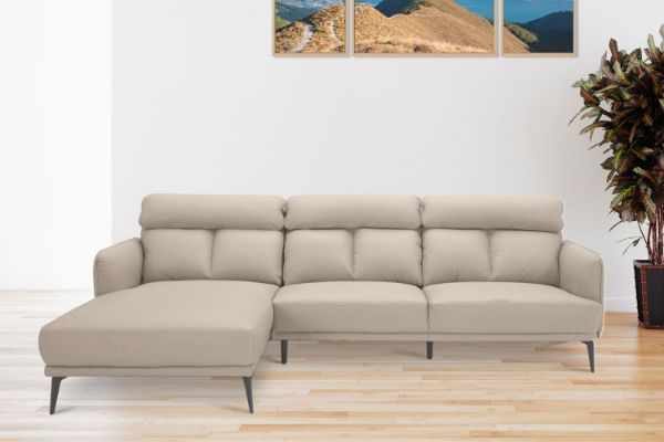 Picture of Test No Order - SIKORA 100% Genuine Leather Sectional Sofa (Beige)