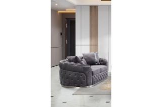 Picture of Test No Order - PIEDMONT Chesterfield Velvet Sofa Range (Grey) - 2 Seater