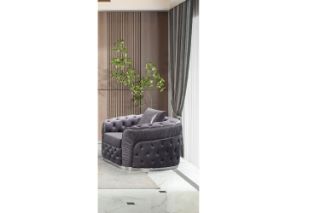 Picture of Test No Order - PIEDMONT Chesterfield Velvet Sofa Range (Grey) - 1 Seater