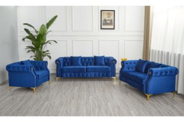 Picture of Test No Order - BONA 3/2/1 Seater Velvet Sofa Range (Blue)