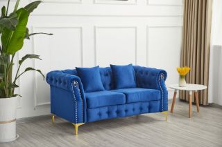 Picture of Test No Order - BONA Velvet Sofa Range (Blue) - 2 Seater