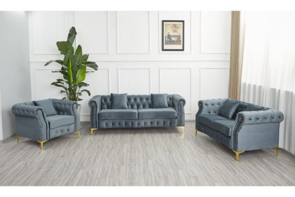 Picture of Test No Order - BONA 3+2+1 Velvet Sofa Range (Grey)