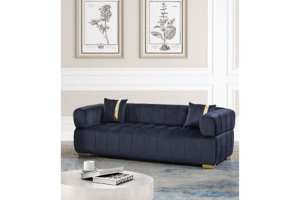 Picture of Test No Order - VEGAS Chesterfield Velvet  Sofa (Black)  - 3 Seater