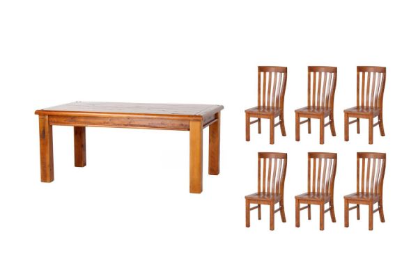 Picture of Test No Order - FOUNDATION 7PC Dining Set (Rustic Pine) - 1.8M 