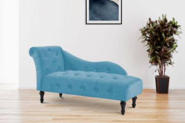 Picture of Test No Order - ZOE Velvet Flared Arm Chaise Lounge (Blue)