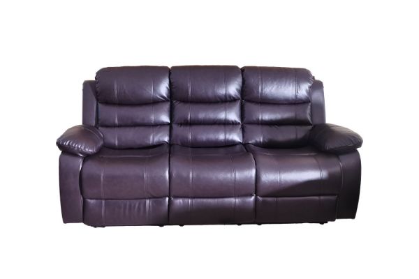 Picture of Test No Order - ALESSANDRO Air Leather Reclining Sofa Range(Brown) - 3RR