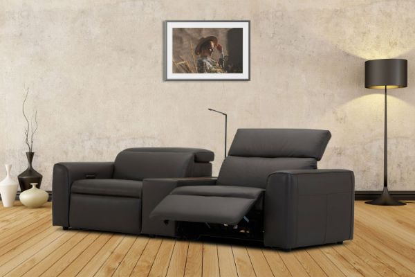 Picture of Test No Order - MONTEMART 100% Genuine Leather Power Reclining Sofa with Light & Wireless Charging