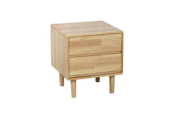 Picture of Test No Order - FOREST DREAM  Solid Rubberwood  2-Drawer Bedside Table (Straight leg)