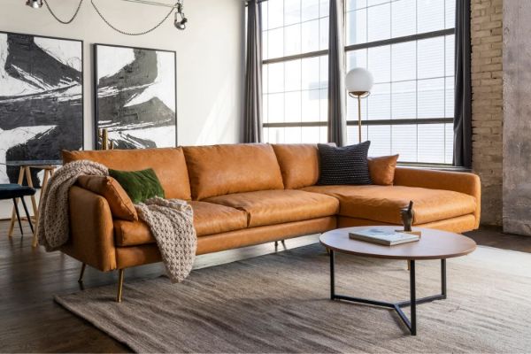 Picture of Test No Order - PARK Sectional Sofa (Facing Right) (Brown)