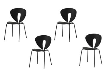 Picture of Test No Order - SLEEKLINE Stackable Dining Chair (Black) - 4 Chairs in 1 Carton