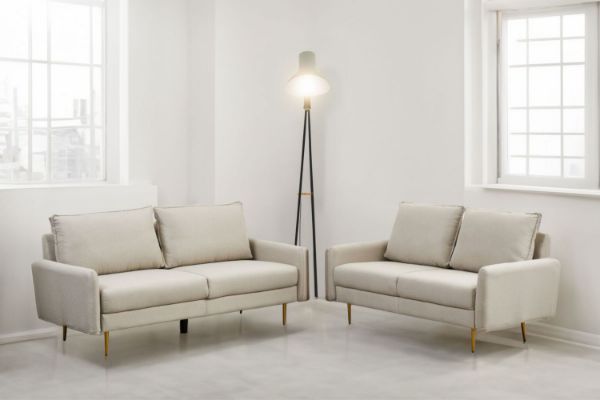 Picture of Test No Order - ZEN 3/2 Seater Fabric Sofa Range with Metal Legs (Beige)