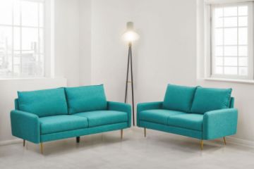 Picture of Test No Order - ZEN 3/2 Seater Fabric Sofa Range with Metal Legs (Green)