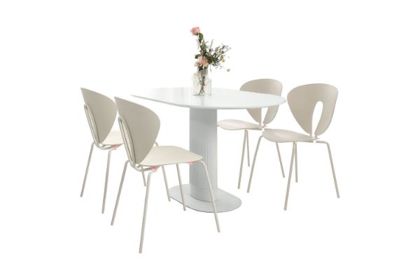 Picture of Test No Order - SLEEKLINE 5PC Dining Set (White)