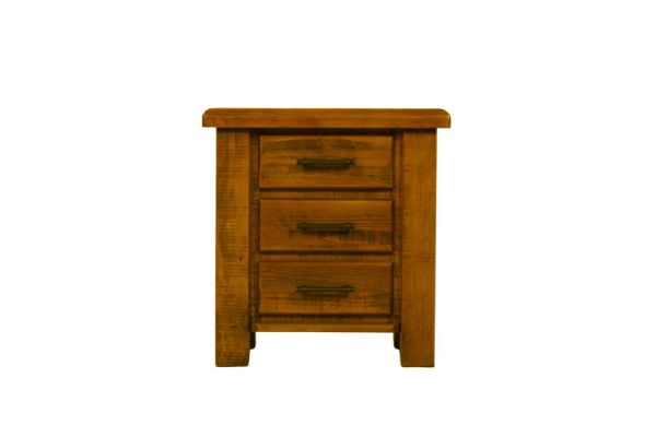 Picture of Test No Order - FLINDERS 3-Drawer Solid Pine Wood Bed Side Table