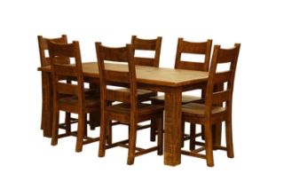 Picture of Test No Order - FLINDERS 7PC Solid Pine Wood Dining Set - 180CM