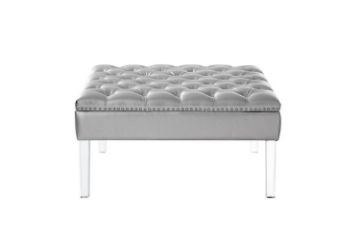 Picture of Test No Order - CLOVER Button Tufted Cocktail Ottoman (Light Grey)