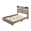 Picture of Test No Order - CROWN Queen Size Bed Frame with Lighting and USB Port (Grey)