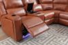 Picture of Test No Order - FARMLYN Electric Adjustable Seat Reclining Corner Sofa with USB Port and LED Light (Brown)