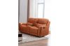 Picture of Test No Order - HARRY Air Leather Reclining Sofa Range with Console and Storage (Orange)