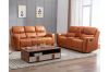 Picture of Test No Order - HARRY Air Leather Reclining Sofa Range with Console and Storage (Orange)