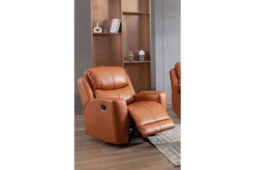 Picture of Test No Order - HARRY Air Leather Sofa Range with Console and Storage (Orange) - 1 Seater