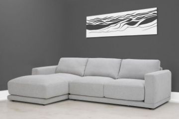 Picture of Test No Order - HUGO Feather Filled Sectional Fabric Sofa | Dust, Water & Oil Resistant (Light Grey)