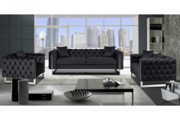 Picture of Test No Order - ASTRA 3+2+1 Seater Velvet Sofa Range (Black)