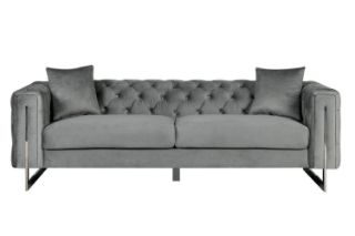 Picture of Test No Order - ASTRA Velvet Sofa Range (Grey) - 3 Seater