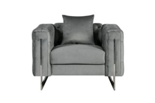 Picture of Test No Order - ASTRA Velvet Sofa Range (Grey) - 1 Seater