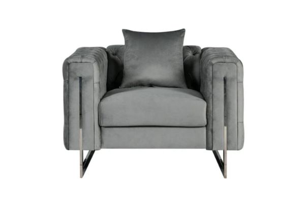 Picture of Test No Order - ASTRA Velvet Sofa Range (Grey) - 1 Seater